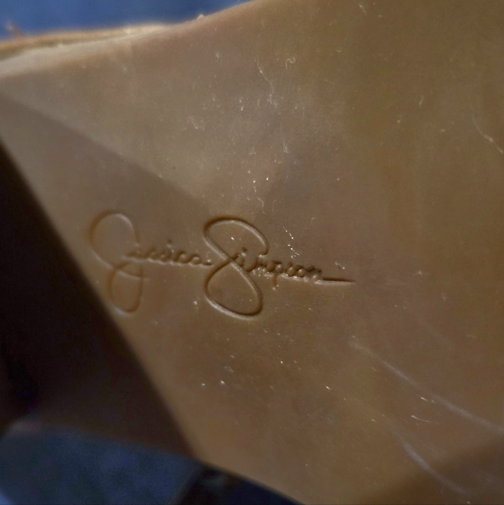 Jessica Simpson Brown Leather Ankle Boots Size 8M - Picture 6 of 7